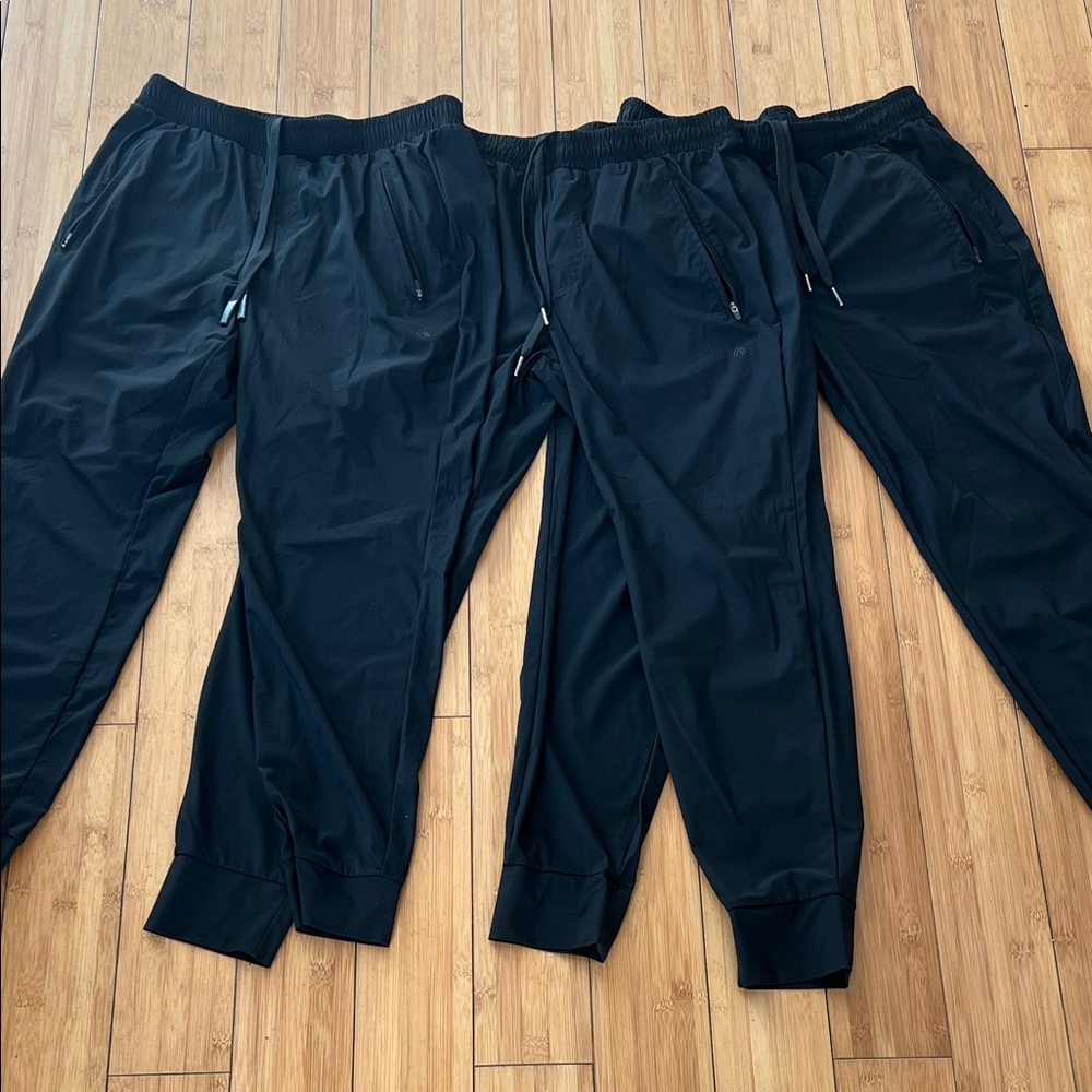 Men’s Ash & Erie Black Athletic Jogger Pants - Set of 3